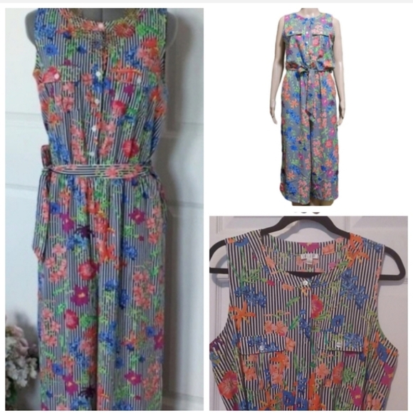 💙🌺Colorful, sleevless jumpsuit - Picture 1 of 11